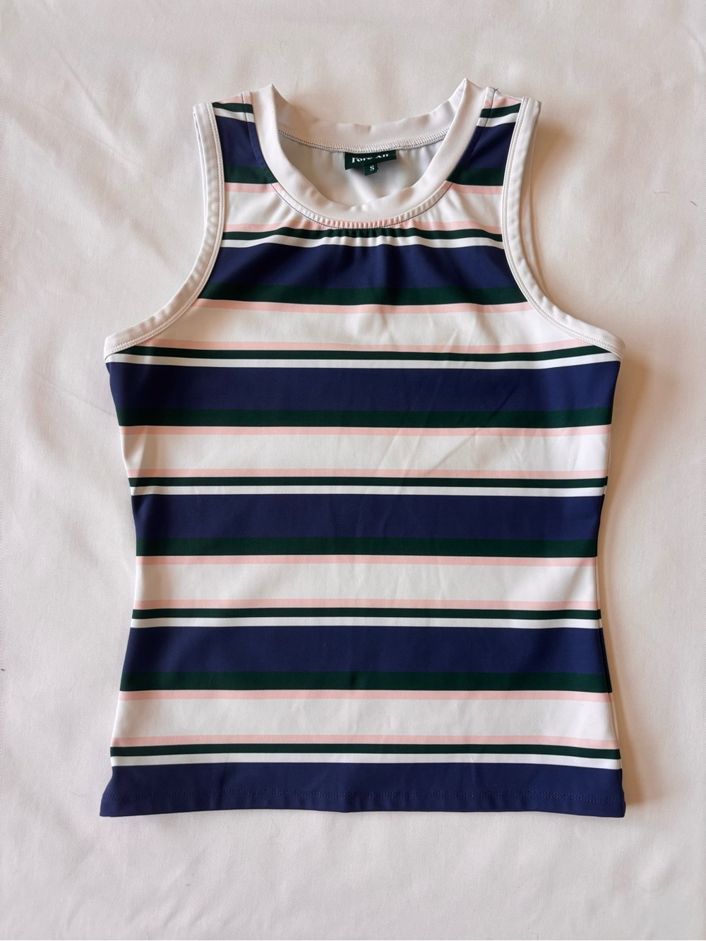 Striped Navy, White & Green Tank Top - Forever 21
